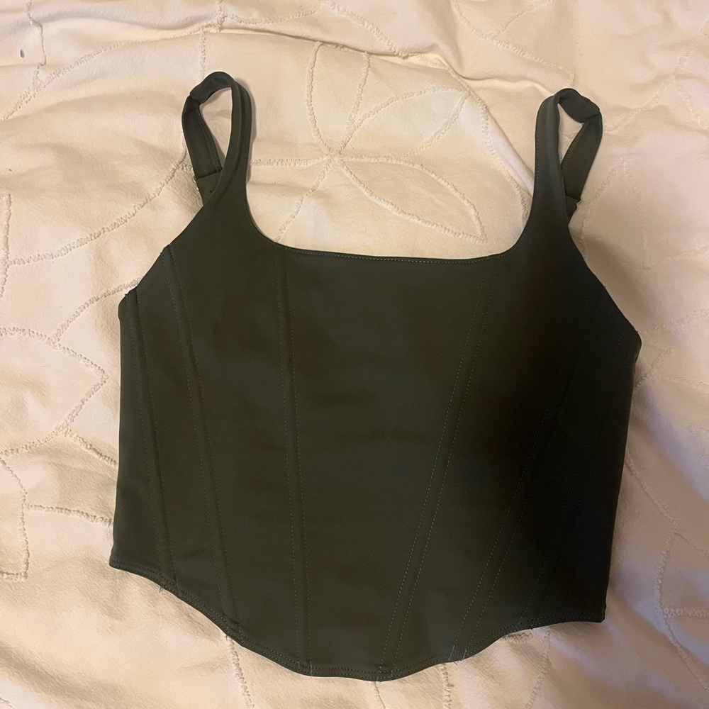 ReoRia Green Fitted Bustier Tank Top